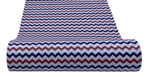 "Red, White & Blue Chevron" Fine Glitter Sheet