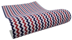 "Red, White, & Blue Chevron Print" Premium Glitter Sheet