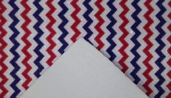 "Red, White, & Blue Chevron Print" Premium Glitter Sheet