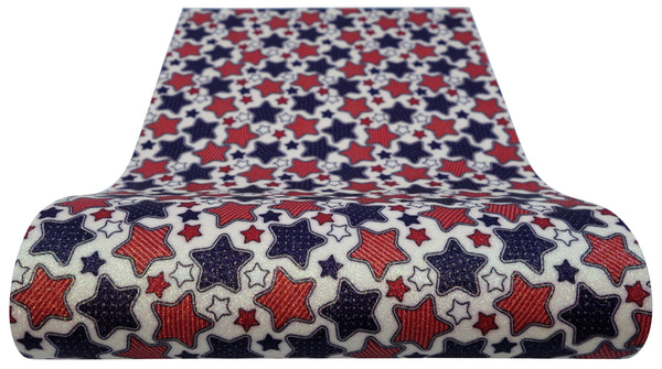 "Red, White & Blue Stars" Fine Glitter sheet