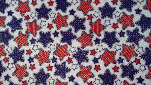 "Red, White & Blue Stars" Fine Glitter sheet