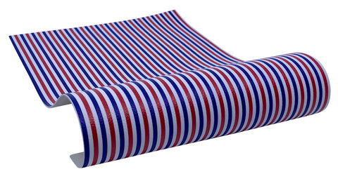 "Red, White & Blue Stripes" Textured Faux Leather Sheet
