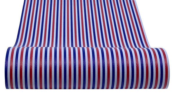 "Red, White & Blue Stripes" Textured Faux Leather Sheet