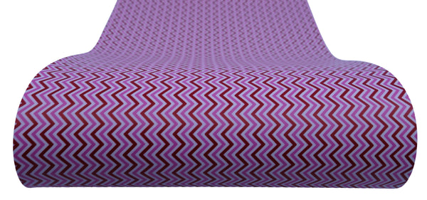 "Pink, Red, & White Chevron Print" Ultra Smooth Faux Leather Sheet