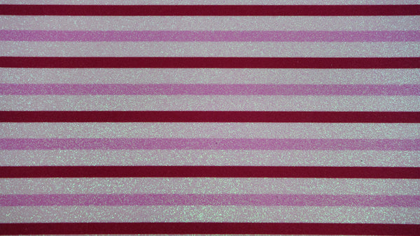 "Pink, Red & White Stripes" Fine Glitter Sheet