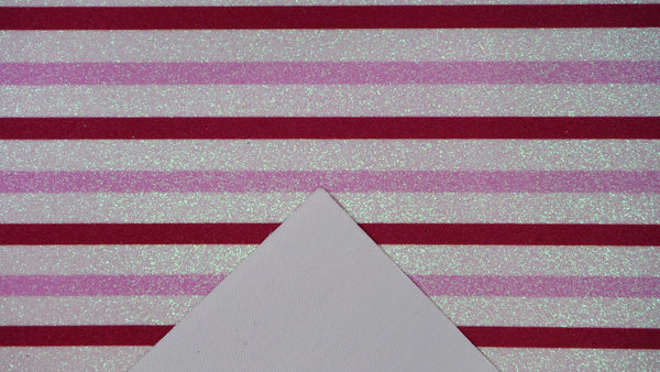 "Pink, Red & White Stripes" Fine Glitter Sheet