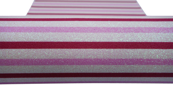 "Pink, Red & White Stripes" Fine Glitter Sheet