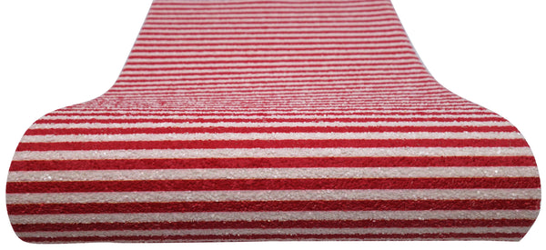 "Red & White Stripes" Premium Glitter Sheet