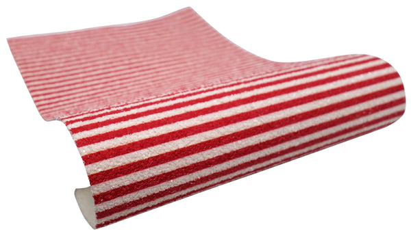 "Red & White Stripes" Premium Glitter Sheet