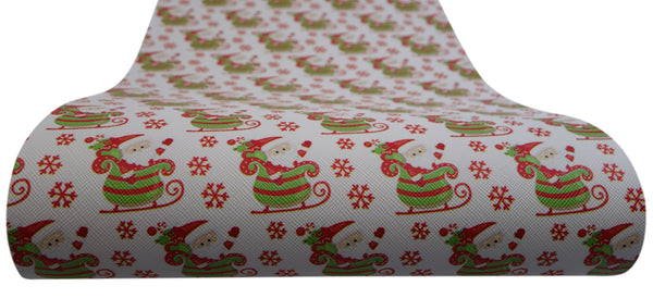 "Santa's Sleigh" Original Faux Leather sheet - CraftyTrain.com