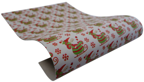 "Santa's Sleigh" Original Faux Leather sheet - CraftyTrain.com