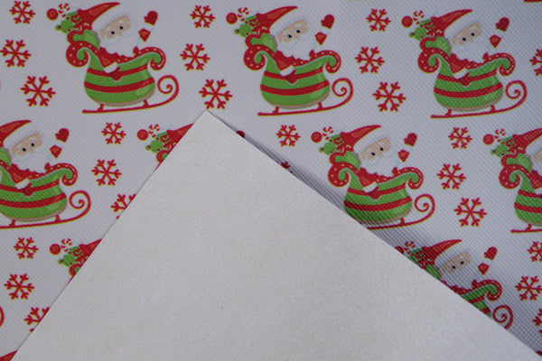 "Santa's Sleigh" Original Faux Leather sheet - CraftyTrain.com