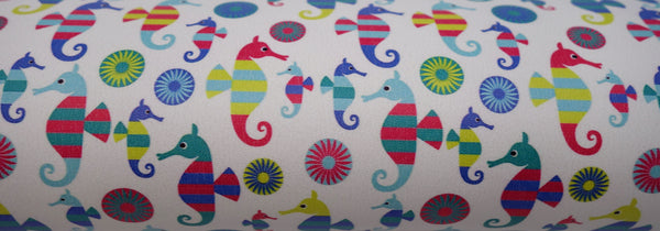 "Striped Seahorses" Classic Faux Leather sheet