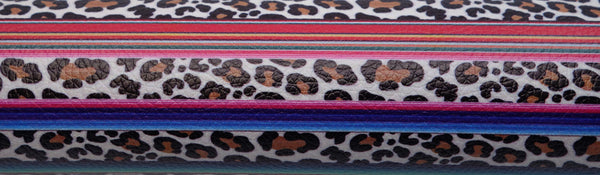 "Vivid Serape Leopard" Textured Faux Leather sheet