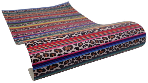 "Vivid Serape Leopard" Textured Faux Leather sheet