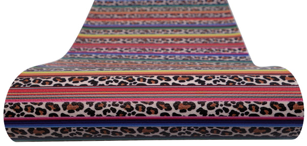 "Vivid Serape Leopard" Textured Faux Leather sheet