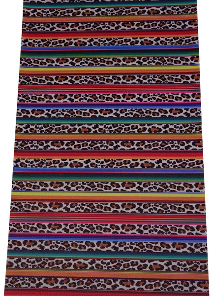 "Vivid Serape Leopard" Textured Faux Leather sheet