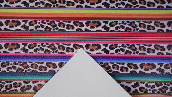 "Vivid Serape Leopard" Textured Faux Leather sheet