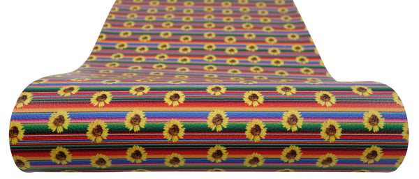 "Sunflower Serape" Textured Faux Leather sheet