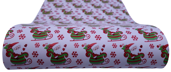 "Santa's Sleigh" Ultra Smooth Christmas Faux Leather sheet