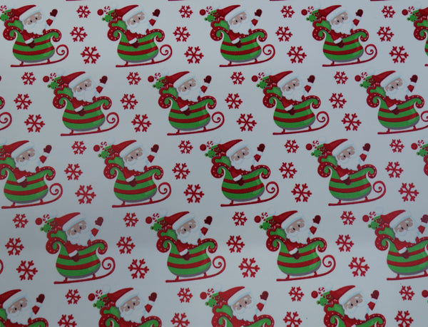 "Santa's Sleigh" Ultra Smooth Christmas Faux Leather sheet