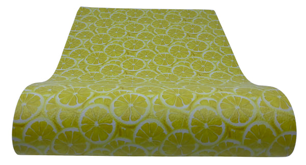 "Lemon Slices" Textured Faux Leather Sheet