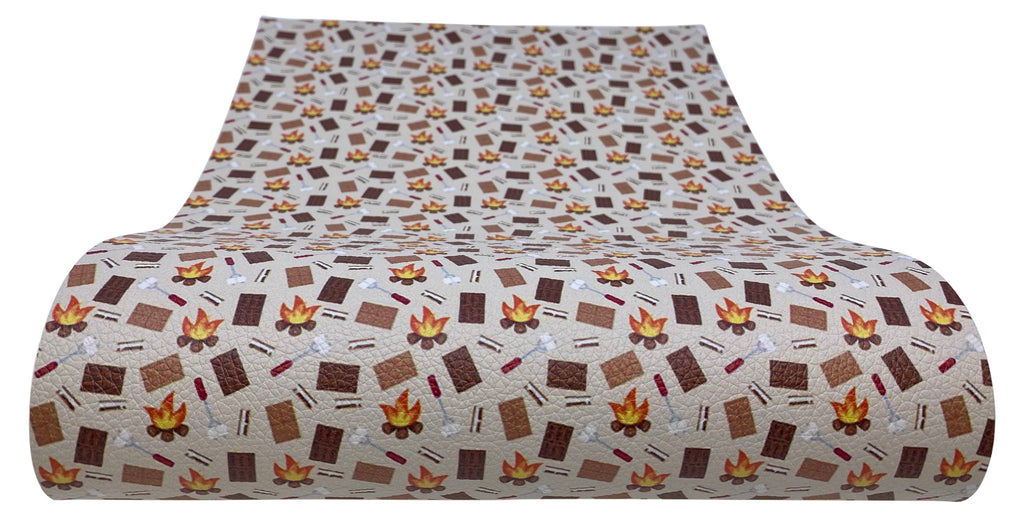 S'mores & Campfires Textured Faux Leather Sheet