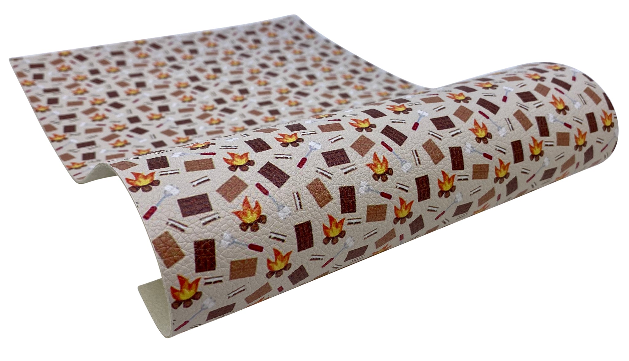 "S'mores & Campfires" Textured Faux Leather Sheet