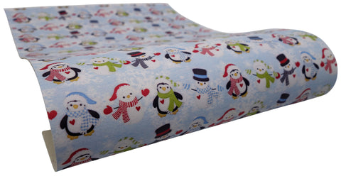 "Penguin and Snowman Friends" Classic Christmas Faux Leather sheets