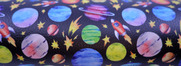 "Solar System" Textured Faux Leather Sheet