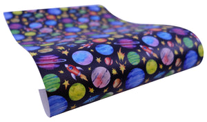 "Solar System" Textured Faux Leather Sheet