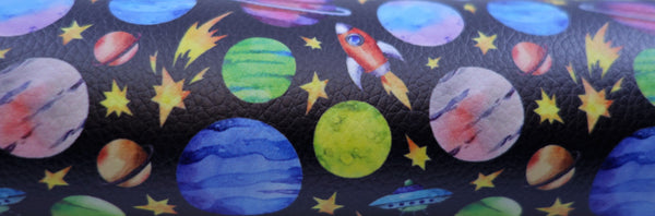 "Solar System" Textured Faux Leather Sheet