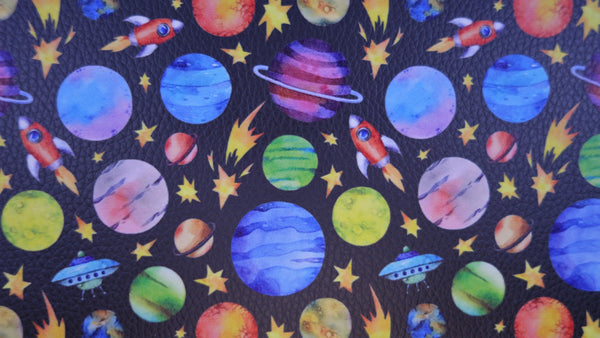 "Solar System" Textured Faux Leather Sheet