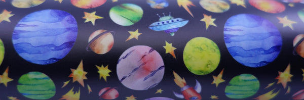 "Solar System" Ultra Smooth Faux Leather Sheet