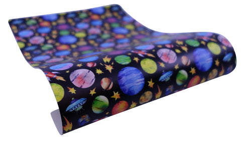 "Solar System" Ultra Smooth Faux Leather Sheet