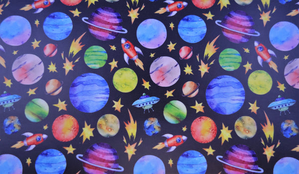 "Solar System" Ultra Smooth Faux Leather Sheet