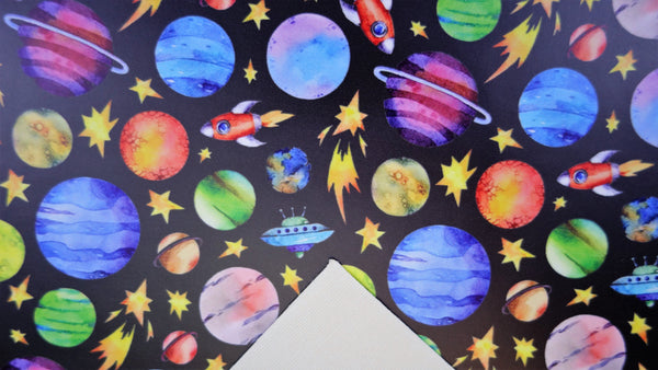 "Solar System" Ultra Smooth Faux Leather Sheet