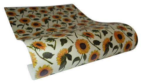 "Sunflower Patch 2.0" Textured Faux Leather Sheet