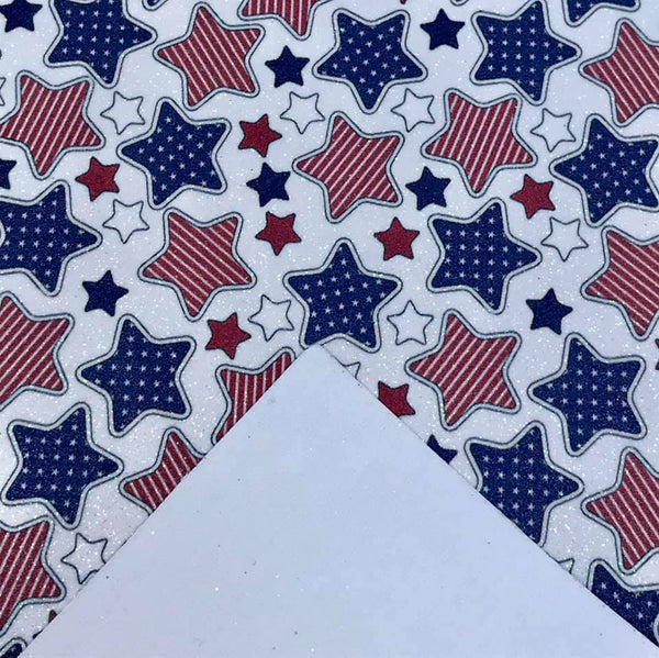 "Red, White & Blue Stars 2.0" Fine Glitter Sheet