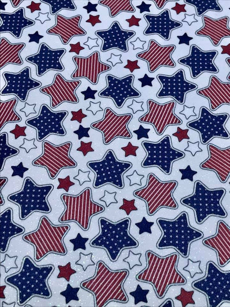 "Red, White & Blue Stars 2.0" Fine Glitter Sheet