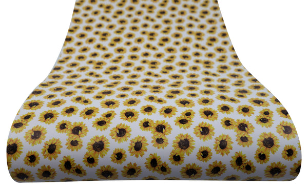 "Sunflower Heads" Smooth Faux Leather sheet