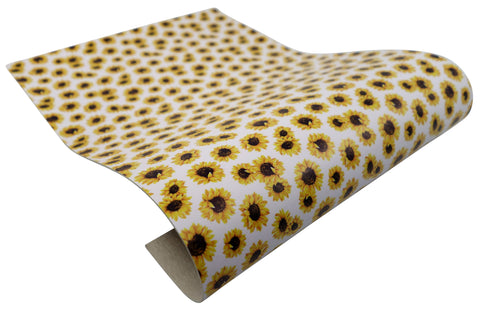 "Sunflower Heads" Smooth Faux Leather sheet