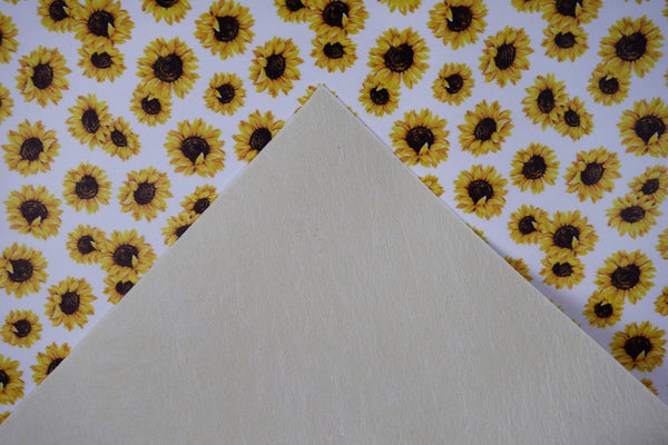 "Sunflower Heads" Smooth Faux Leather sheet