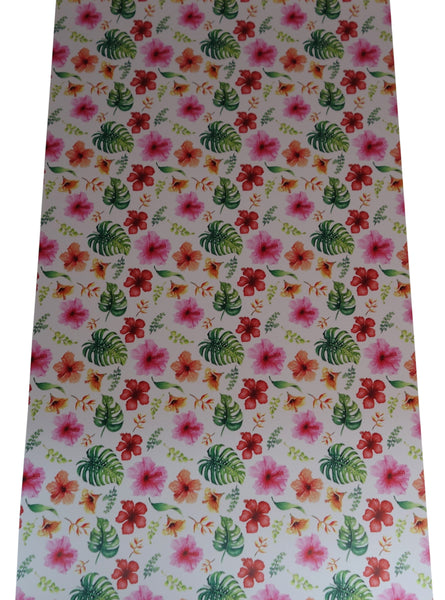 "Tropical Hibiscus" Ultra Smooth Faux Leather Sheet