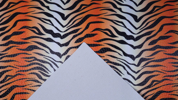 "Tiger" (Vivid Color) Textured Faux Leather sheet