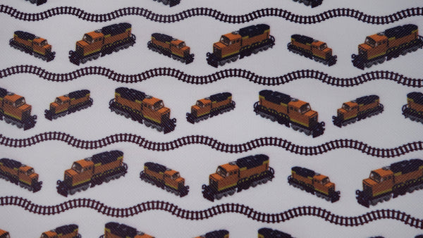 "Trains & Tracks" Original Faux Leather sheet