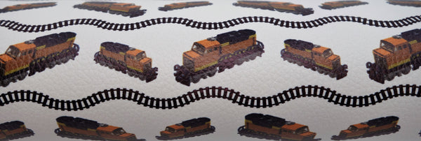 "Trains & Tracks" Textured Faux Leather sheet