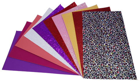 Valentine's Day Bundle #2 - Color Coordinated Faux Leather & Glitter Sheets