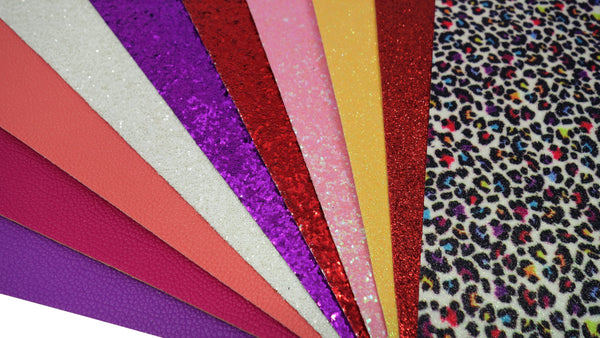 Valentine's Day Bundle #2 - Color Coordinated Faux Leather & Glitter Sheets