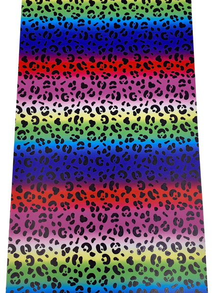 "Vivid Rainbow Background Animal Print" Ultra Smooth Faux Leather Sheet